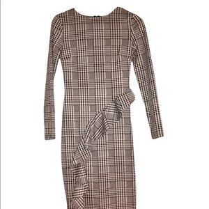 Shein Dress XS plaid ruffle fitted